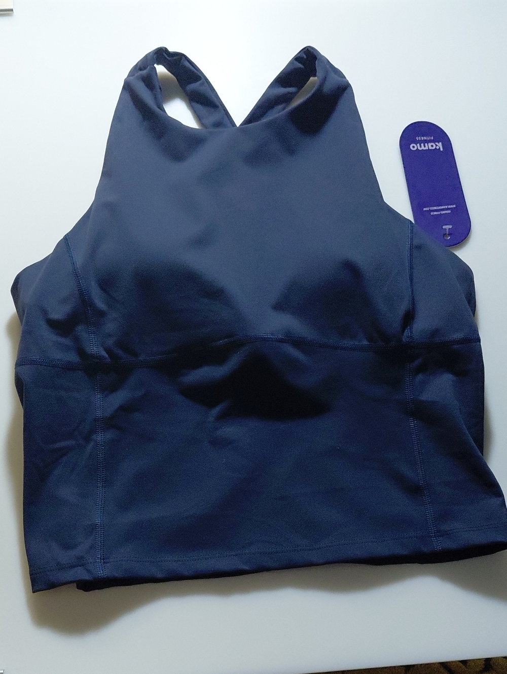 NWT Size L Kamo Navy High-Neck Performance Sports Bra Tank